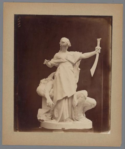 Statue of (presumably) Judith and Holofernes by A. Lanson