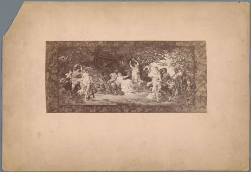 Photographic reproduction of presumably a painting depicting a bacchanal