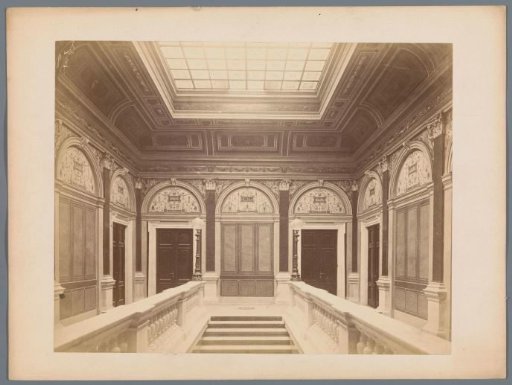Staircase with a skylight, presumably in a museum
