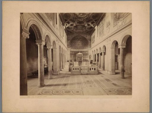 Interior of San Clemente in Rome with a view of the choir