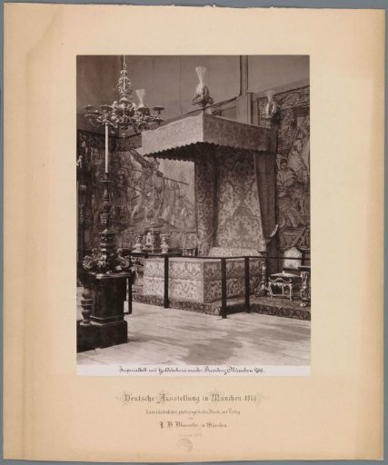 Imperial bed at the Deutsche Ausstellung in Munich in 1876