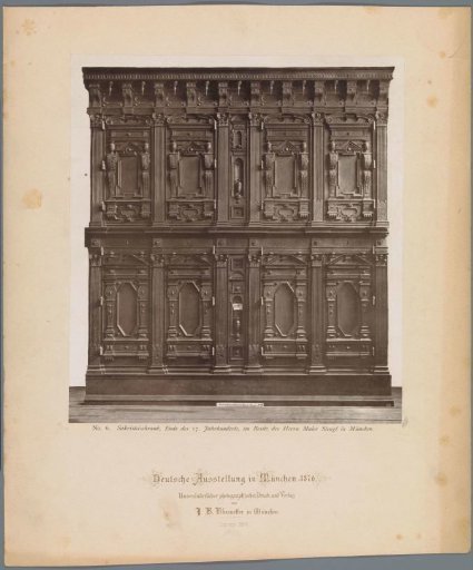 Sacristy cabinet at the Deutsche Ausstellung in Munich in 1876