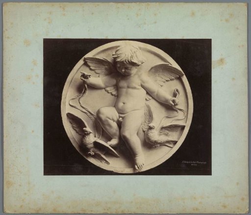 Relief of a putto with birds