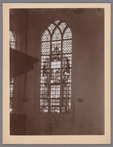 Painted window in the Chapel of Egmond Castle at Egmond aan den Hoef