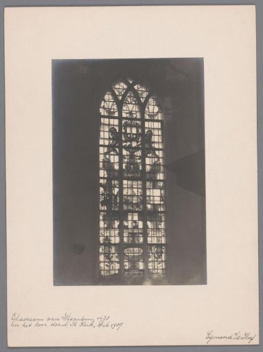 Painted window in the Chapel of Egmond Castle at Egmond aan den Hoef