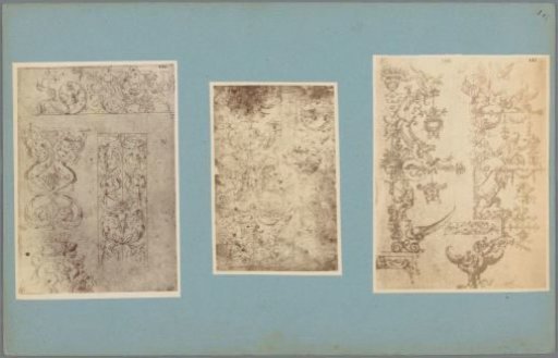 Three photographic reproductions of ornamental drawings