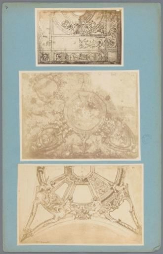 Three photographic reproductions of wall and ceiling decorations by Bernardino Poccetti