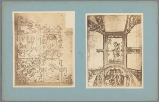 Two Photographic Reproductions of Drawings of Wall or Ceiling Decorations