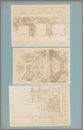 Three Photographic Reproductions of Drawings of Wall or Ceiling Decorations