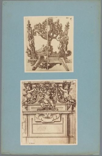 Two Photographic Reproductions of Drawings of Decorations