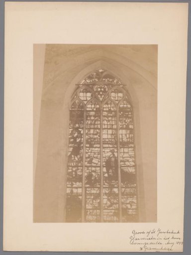 Painted window in the Great or Saint-Jacob's Church in The Hague