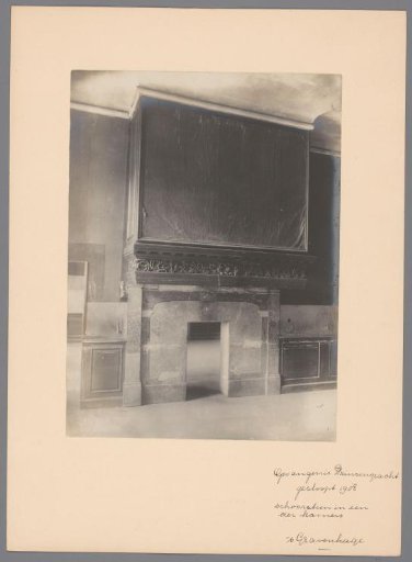 Interior with fireplace in the prison on the Prinsegracht in The Hague