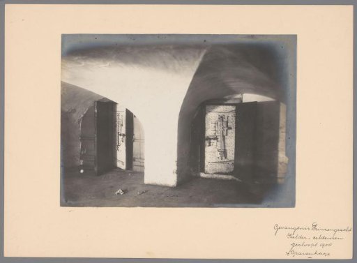 Cellar with cell doors of the prison on the Prinsegracht in The Hague