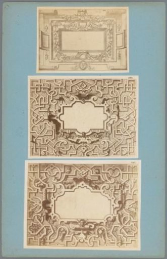 Three photographic reproductions of prints of wall or ceiling decorations
