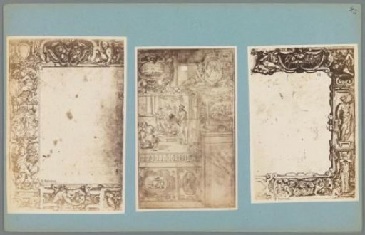 Three photographic reproductions of drawings of decorative fillings