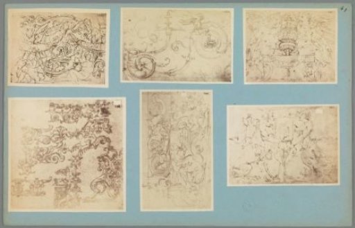 Six photographic reproductions of ornamental drawings