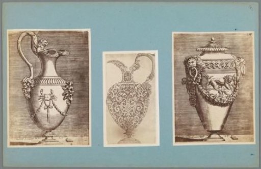 Three Photographic Reproductions of Prints of Vases