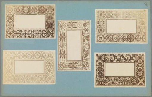 Five Photographic Reproductions of Ornament Prints with Abstract Patterns