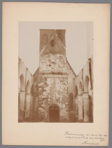 Interior of the burned-out Reformed Church in Haastrecht