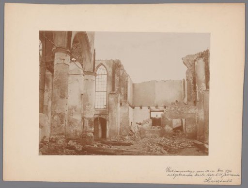 Interior of the burned-out Reformed Church in Haastrecht