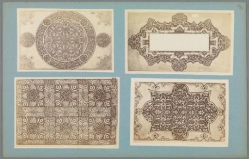 Four Photographic Reproductions of Ornament Prints with Abstract Patterns