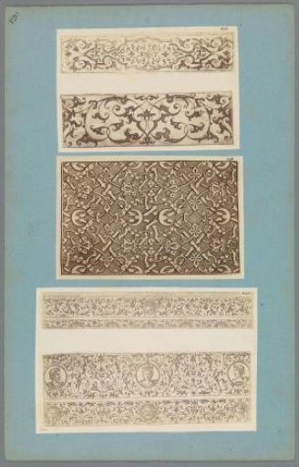 Three Photographic Reproductions of Prints with Abstract Patterns