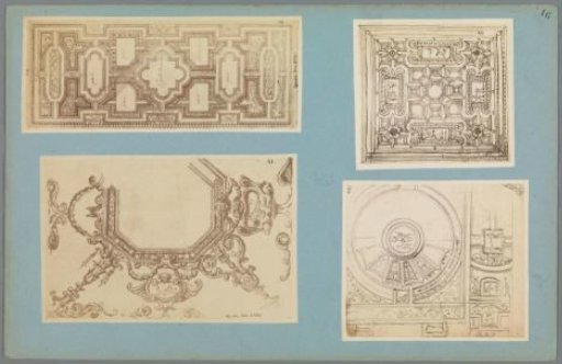 Four Photographic Reproductions of Design Drawings for Ceilings