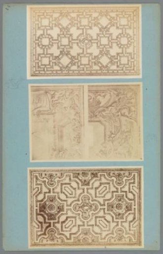 Three photographic reproductions of design drawings for ceilings
