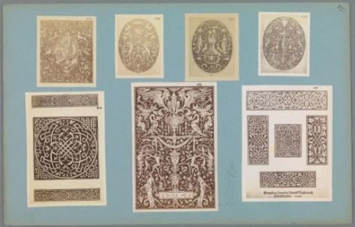 Seven photographic reproductions of ornament prints