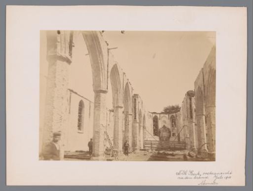 Interior of the Reformed Church in Monster after the fire