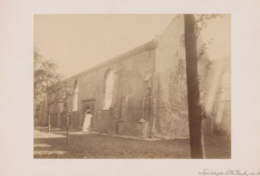 View of the Reformed Church in Monster after the fire