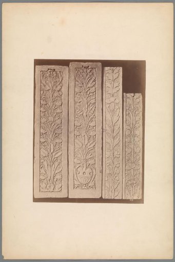 Four reliefs with a leaf motif