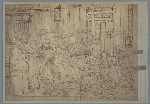 Photographic reproduction of a study by Hans Holbein the Younger depicting the family of Thomas More