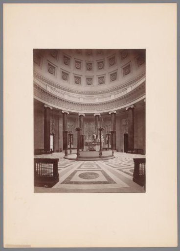 Interior of the church of the Camposanto in Genoa, Italy