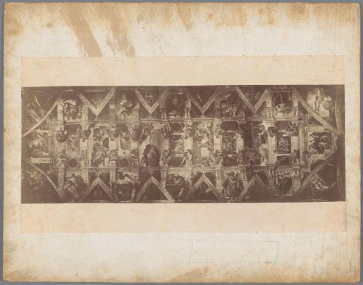 Photographic reproduction of the frescoes on the ceiling of the Sistine Chapel in Vatican City by Michelangelo