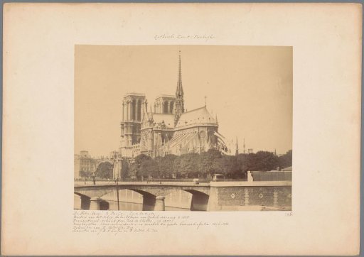 View of the south-east side of Notre-Dame in Paris