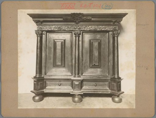 Cabinet ornamented with plants, animals and angels