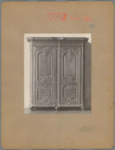 Cabinet with two doors ornamented with plant motifs