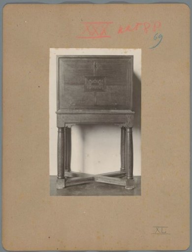 Cabinet, possibly a secretaire, with the year 1628 in the decoration