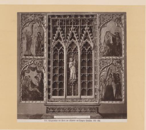 Altar with reliquary and ivory image of Mary