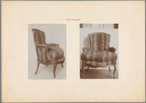 Front and side view of an armchair