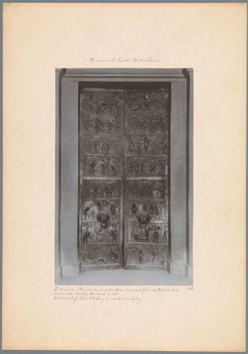 Bronze doors with relief of the Cathedral of Hildesheim