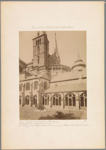 Part of the facade and the cloister of the Cathedral of Trier