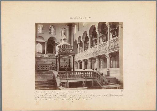 Interior of the Basilica of San Lorenzo fuori le Mura in Rome, with a view of the choir