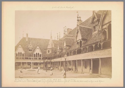 Courtyard of the Hospices de Beaune with nuns