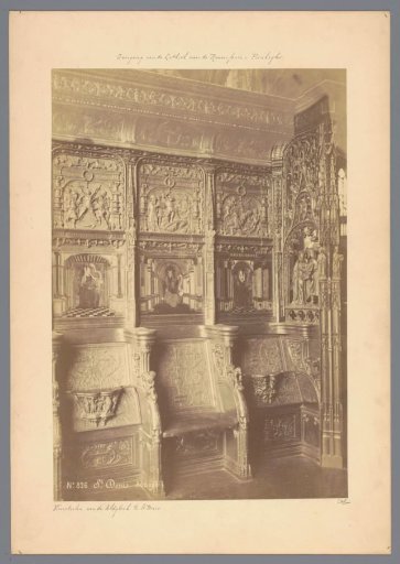 Choir stalls in the Basilica of Saint-Denis in Paris