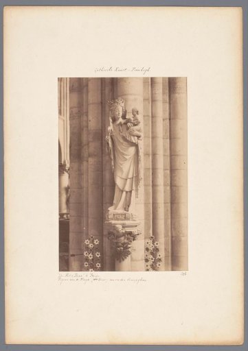 Sculpture of Mary with Child in Notre-Dame in Paris