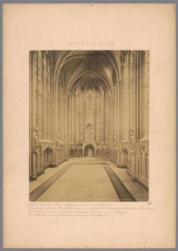 Interior of the upper chapel of Sainte-Chapelle in Paris