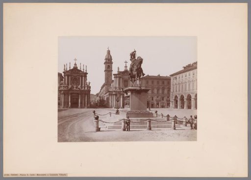 View of the Piazza San Carlo with the Equestrian Statue of Emanuele Filiberto in Turin, Italy
