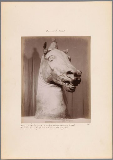 Bronze sculpture of a horse's head